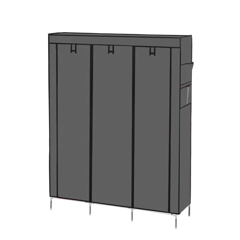 Eco-friendly Portable Wardrobe Clothes Storage Metal Pipe and Non-Woven Fabric Furniture for Home Use