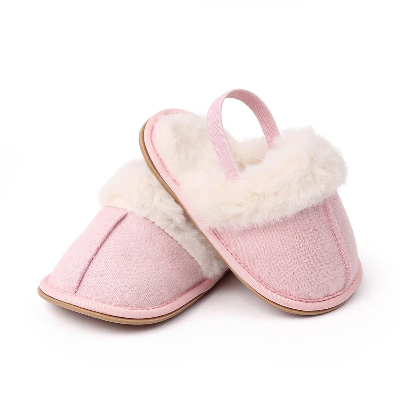 High Quality Add Plush Warm Baby Toddler slippers Anti-slip TPR Outsole manufacture