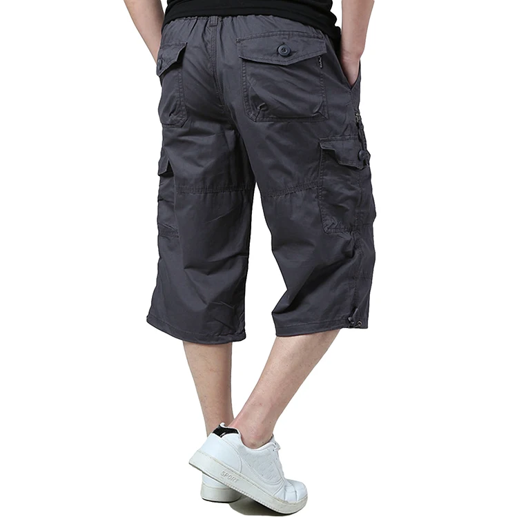Men Tactical Cotton Spandex Workwear Cargo Pants Khaki Multi-Pockets Work Hike Cargo Shorts Pants Outdoor Trousers