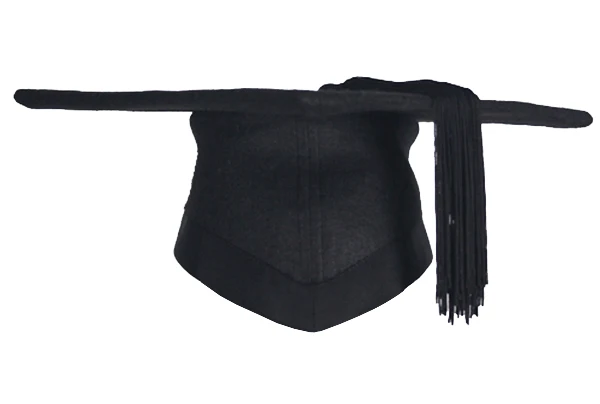 High Quality Felt UK Matte Black Deluxe Academic Mortarboard factory
