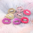 Earrings Rose Earrings HP013 28mm Acrylic Earrings Rose Gold Mirror Pink Lip Drop Earrings Women Earrings