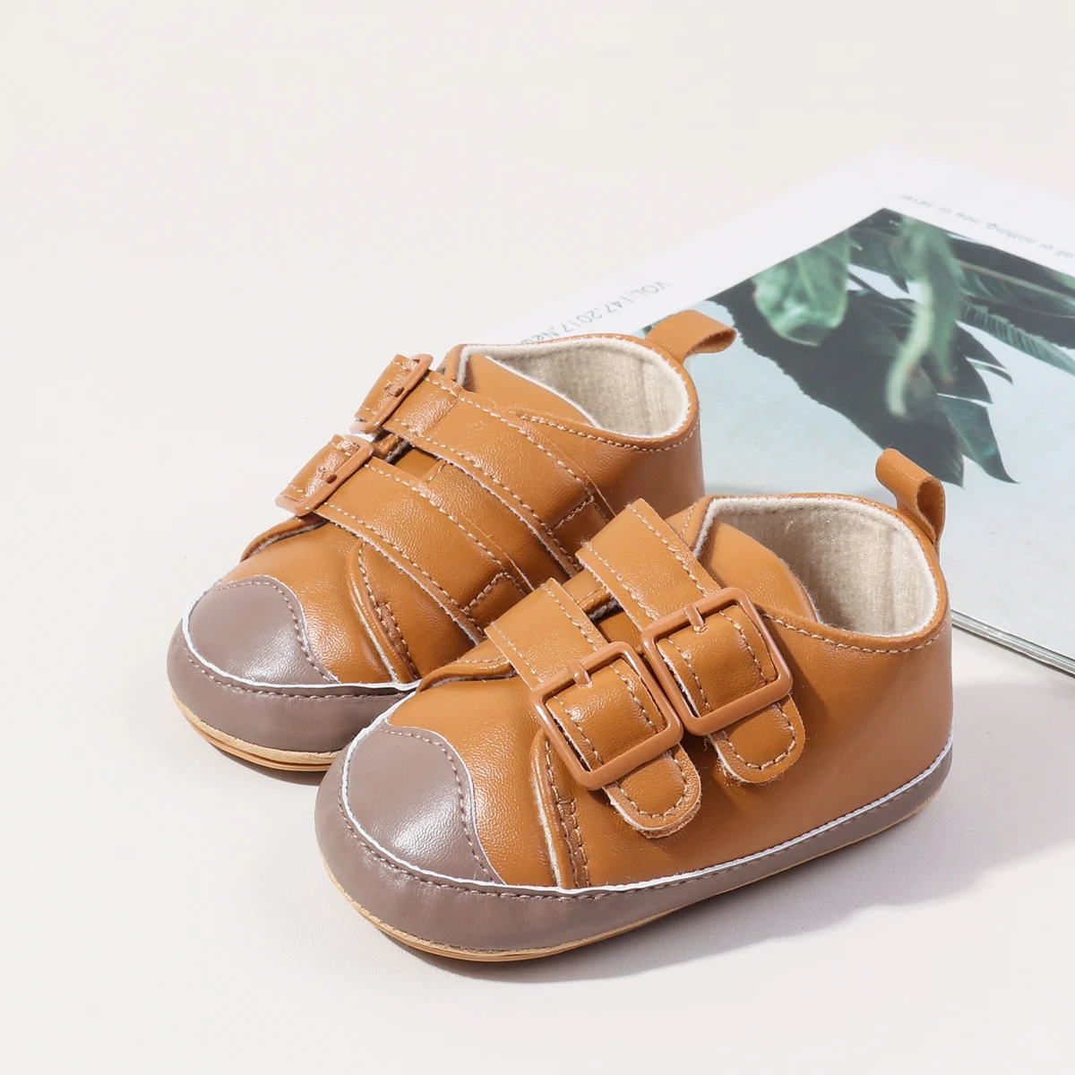 2025 Ing Autumn PU Leather First Walking Baby Boy Shoessolid Toddler Sport Shoes factory