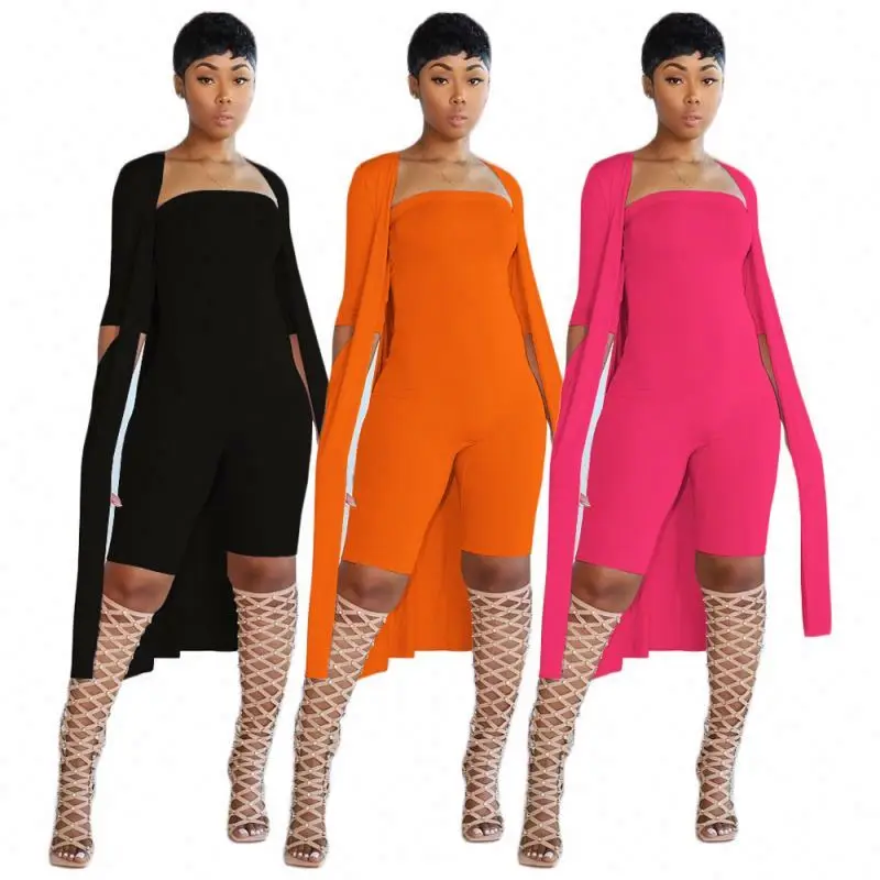 New arrival Fall 2023 Women Boutique Clothes Womens Jumpsuit Rompers Biker Short Set Outfit Cardigan Rompers and Jumpsuit Romper