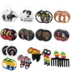 African Wood Earrings Amazon Customized Designs African American Earrings Round Wooden Earrings African Women