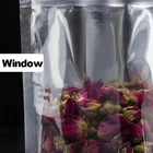 Silver Plastic Bag Multi Sizes Clear Front Silver Mylar Plastic Stand Up Food Pouch Tea Storage Bag