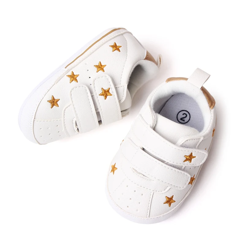 Directly Baby Shoes Factory Hot Selling Soft PU Leather Non-slip White Baby Sport Shoes Walking Shoes manufacture