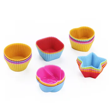 30Pcs Nonstick BPA Free Donut Pan Muffin Cupcake Silicone Baking Cups molds