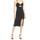 New Design Dress 2022 New Design Custom Women Elegant Porm Evening Dress Solid Sleeveless Cutout Midi Dress