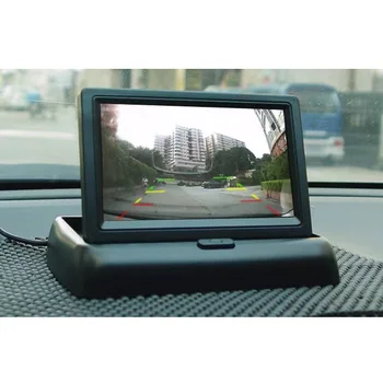 Display Factory direct sales 4.3" Folding Wholesale Price Two Video Input Road Signal Input Car Folding Reverse