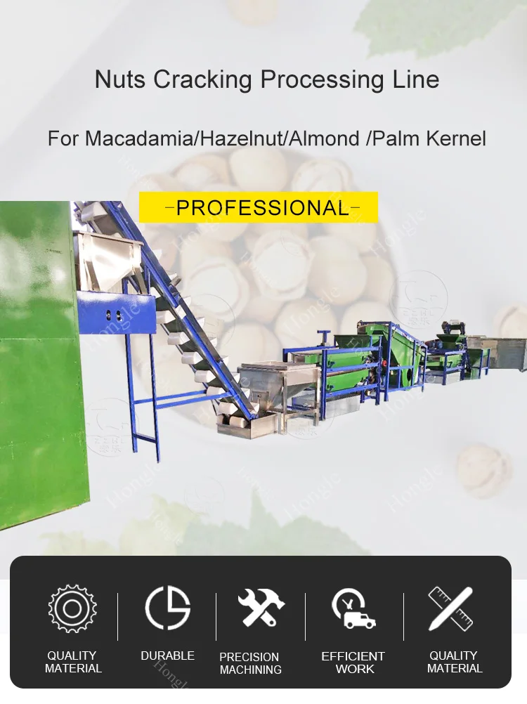 Manufacturer Hazelnut Almond Hulling Peeling Machine Macadamia Cashew Pecan Nut Plam Kernel Shelling Machine factory