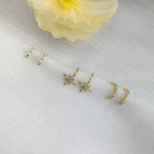 Cz Earrings Vershal Delicate CZ Ear Bones Clip Earrings Pearl The Adjustable Fashion Designable Earrings