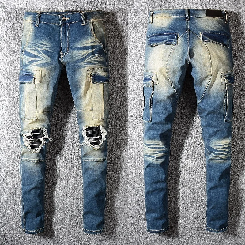 ribbed skinny jeans men's