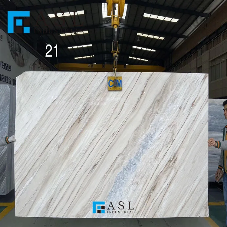 White Caffeine Gold Sand Marble Polished Slabs For Wall Natural Stone Supplier