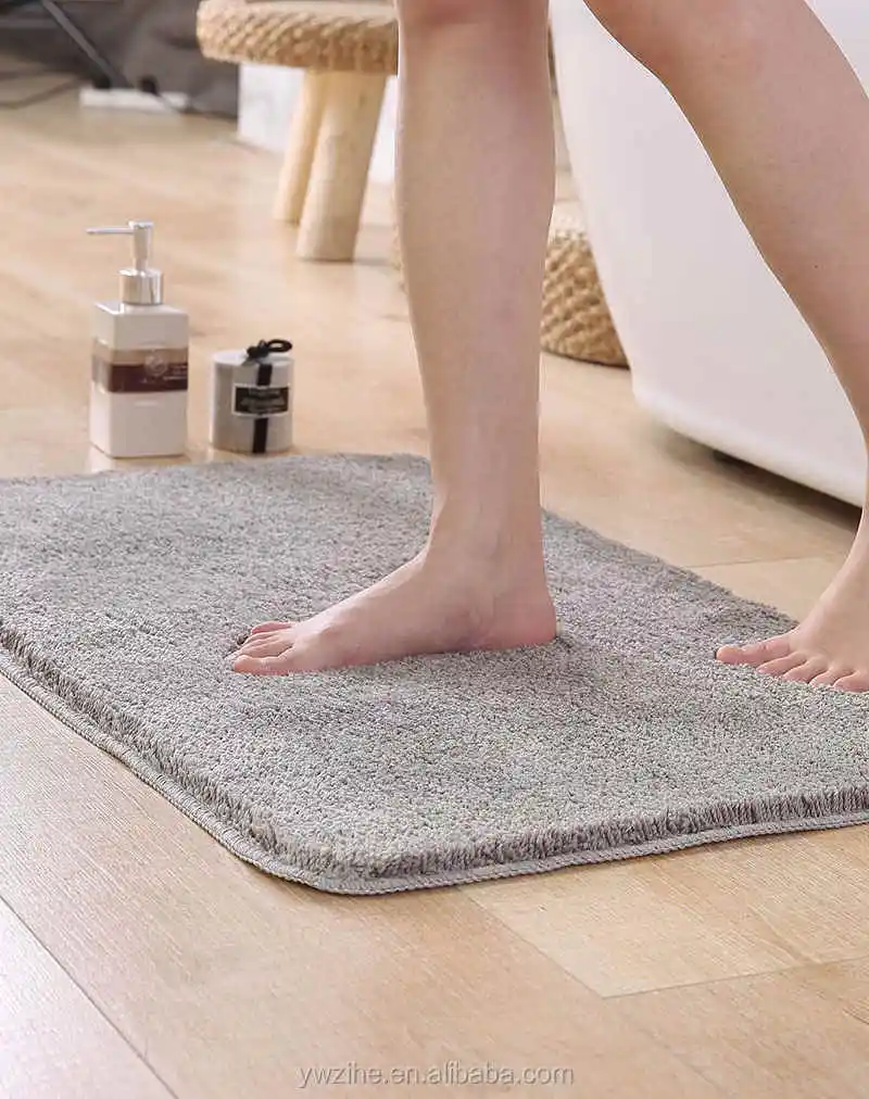 Large Bathroom Anti-slip Rug Bathroom Shower Wool Fleece Carpet Mat ...