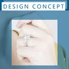 Ring Wedding Engagement Ring Wedding AAA Gems New Design Engagement Ring Wedding Band White Gold Moissanite Ring 14K