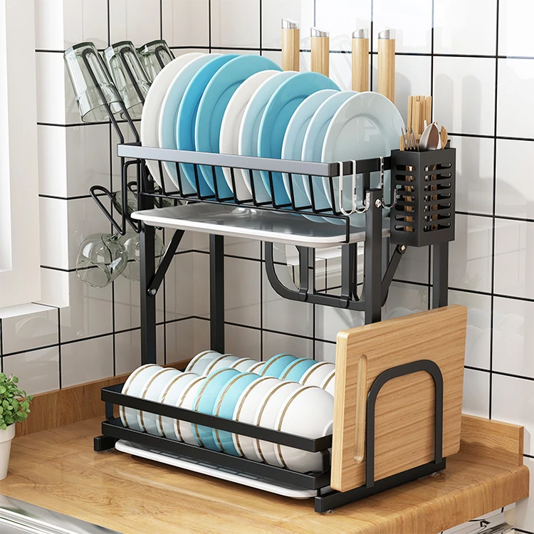 2 tier wall mounted stainless steel collapsible over sink dish drying rack over the sink