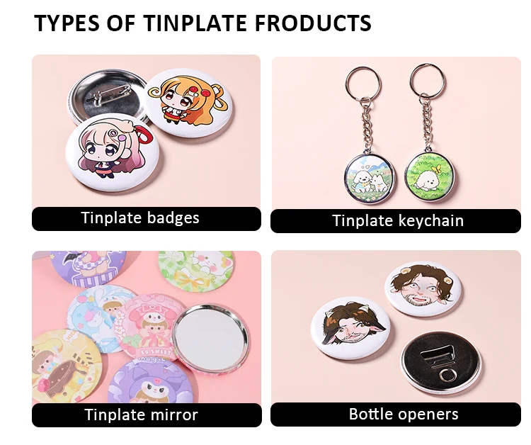 Presse Metal Badges OEM Factory Promotional Gifts Custom Printed Logo Blank Round Button Badge Pin Custom Tinplate Button Badge manufacture