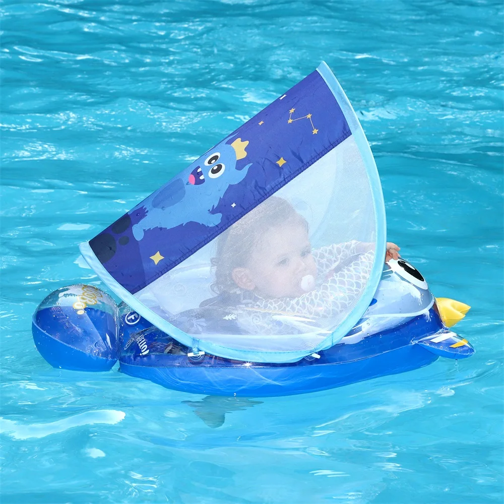 Swimbobo Baby Inflatable Floating Kids Swimming Floats Waist Trainer Child Swim Pool Water Toy Ring PVC Baby Float With Canopy