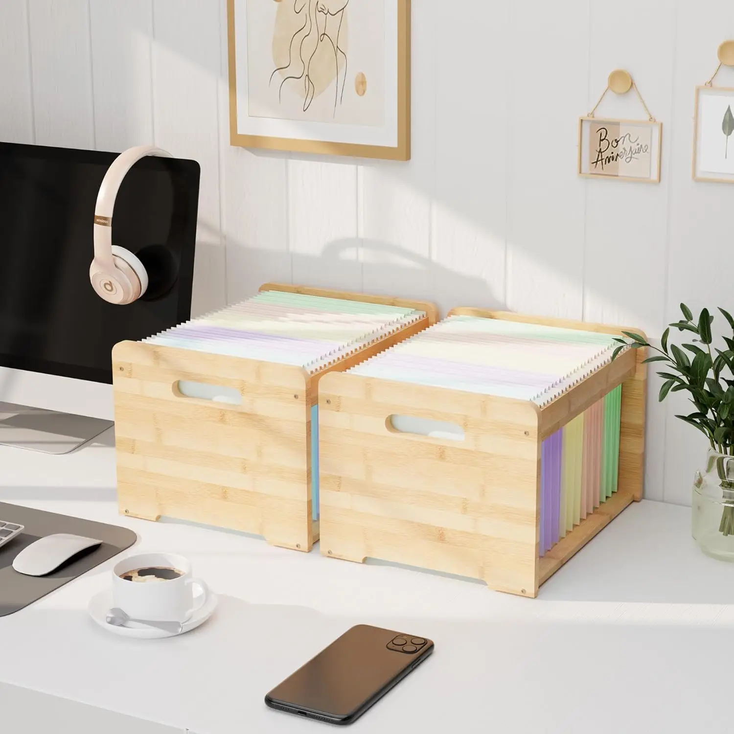 product natural bamboo hanging file folder box organizer with handle letter size portable desktop file storage for home office desk-9