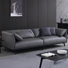Gray New Modern Design 3 Seat Gray Leather Sofa Covers Furniture For Living Room Hotel And Bedroom