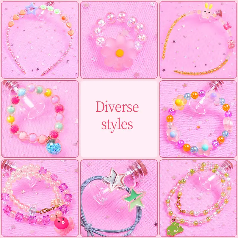 25 Grids Beads Crafts Kits Kid Make Up Set Jewelry Bracelet Making Beads Girls Hand Diy Beaded