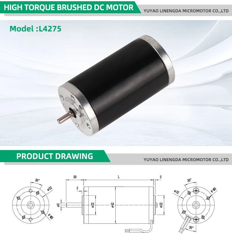 Permanent Magnet Brush Motor, LND, L4275, 24V, 3540 - detail 4