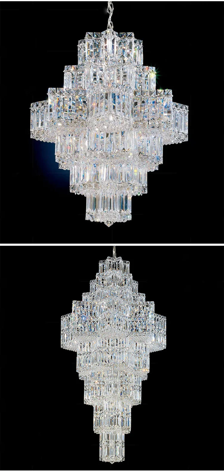 CPL-124 Modern Style Indoor Decoration Villa Hotel Lobby Staircase Modern LED Crystal Chandelier Pendant Light manufacture
