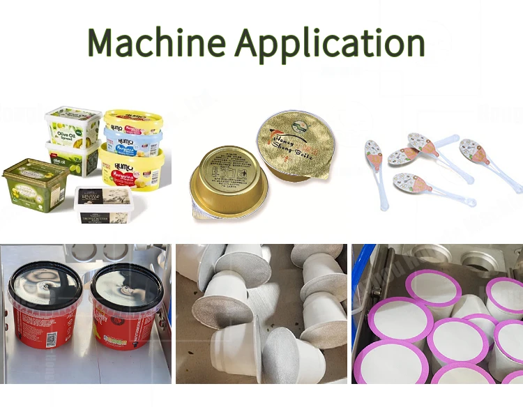 New Design Cream Essential Oil Filling Hydraulic Making Package Seal Cup Sealing Machine in Pakistan supplier