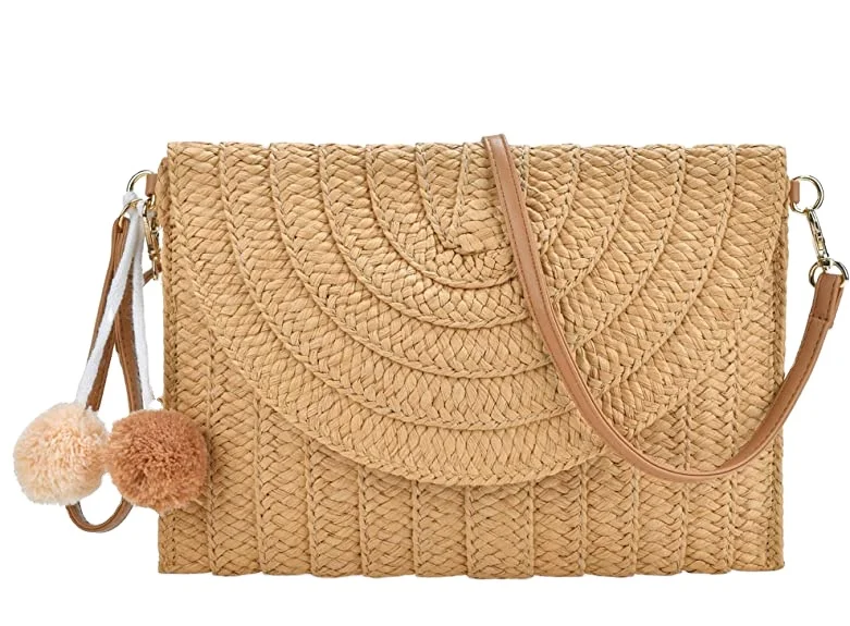 Straw Clutch Bags for Women Shoulder Bag Summer Purse Woven Beach Bags