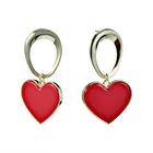 Hoop Earrings Wholesale Retro Hoop Earrings 925 Silver Needle Heart-shaped Hoop Alloy Earrings For Women