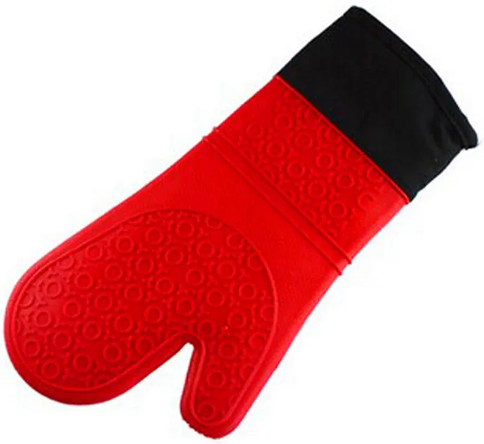 Customized Extra Long Professional Kitchen Cooking and Baking Silicone Oven Mitt Wholesale BBQ Gloves Silicone