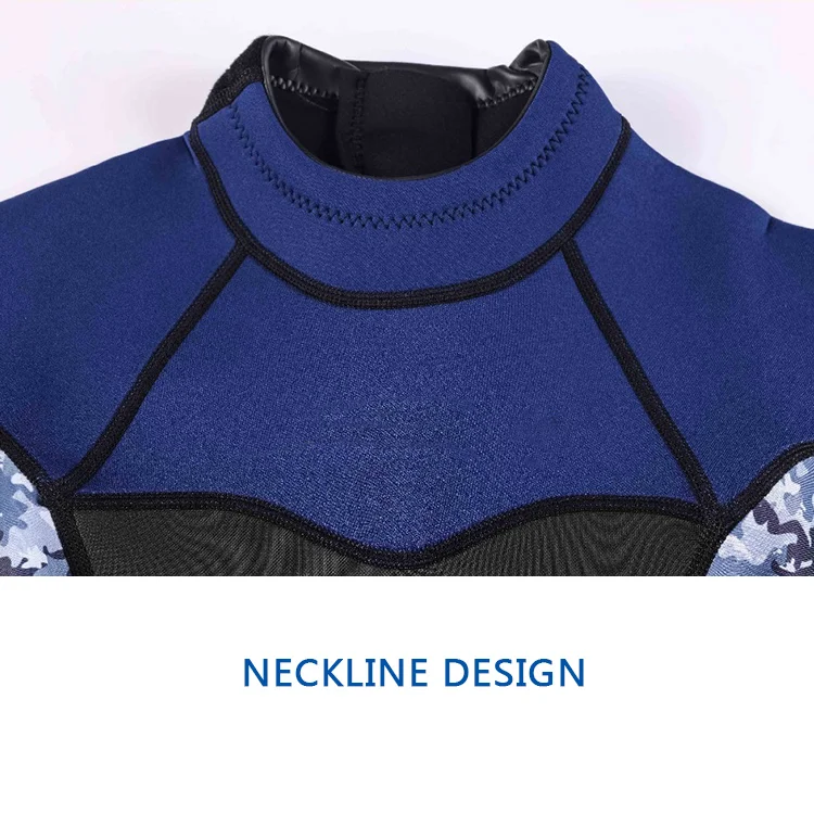 3 mm Neoprene Full Body UV Protection One-piece Long Sleeve Diving Wetsuit Back Zipper Swimsuit