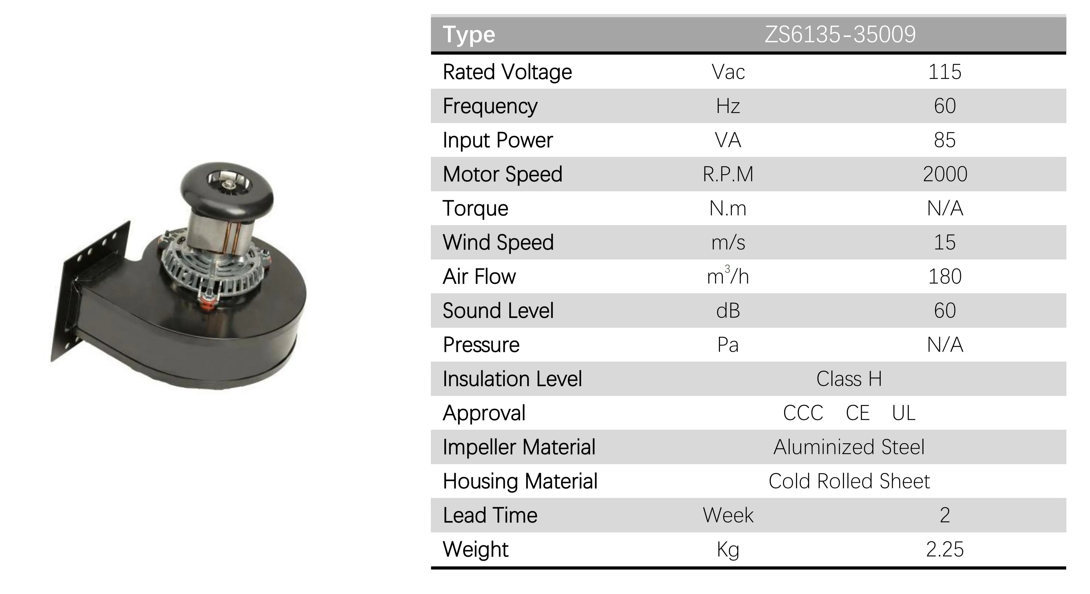 Phase Shaded Pole Motor, ZSON, ZS6135-35009, 115V, 60Hz - detail 8