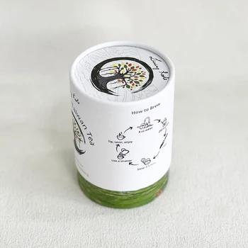 Recyclable cylinder gift box paper tube tea ecofriendly craft packaging tea paper tube