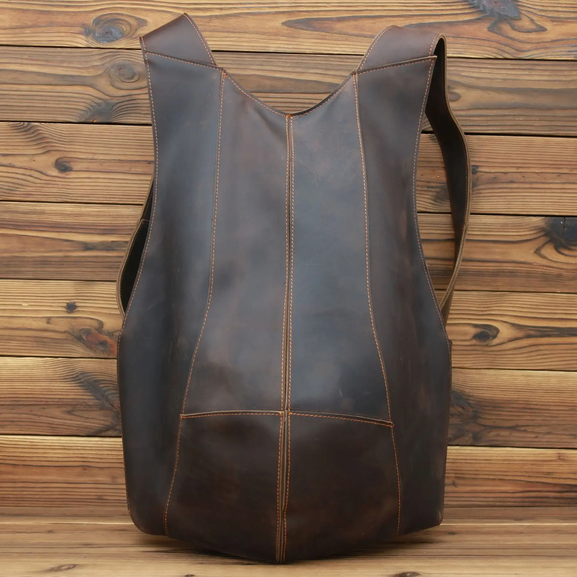 Fashion Creative Genuine Leather Vest Backpack Men Backpack Waterproof Men Travel Bag