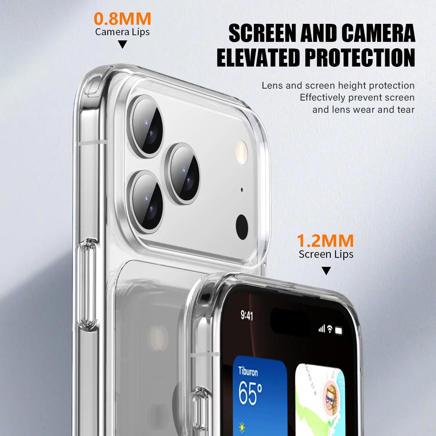 product new high crystal clear hard pc tpu hybrid mobile phone case for iphone 17 air transparent shockproof for iphone 15 16 17 pro max-7
