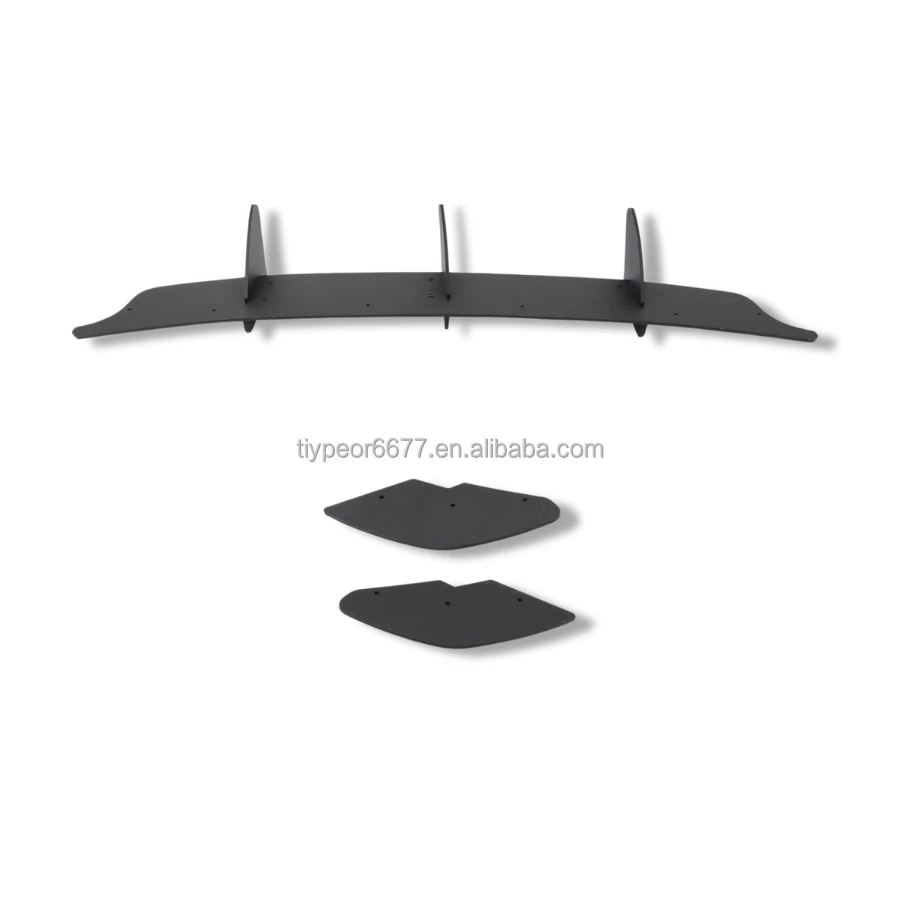 product tiypeor factory rear bumper lip diffuser 3 fin valance guard rear blade splitter for volkswagen vw golf 6 mk6 gti 2010 2014-4