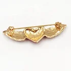 Wing Custom Premium Metal Stock Red Heart Wing Lapel Pin Angel Badge With Safety Pin Valentine's Day Gifts