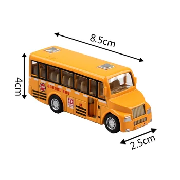 1:60 Diecast Alloy Mini Pull Back Yellow School Bus Toys Open Door Function Simulation Bus Toy For Baby Birthday Gift