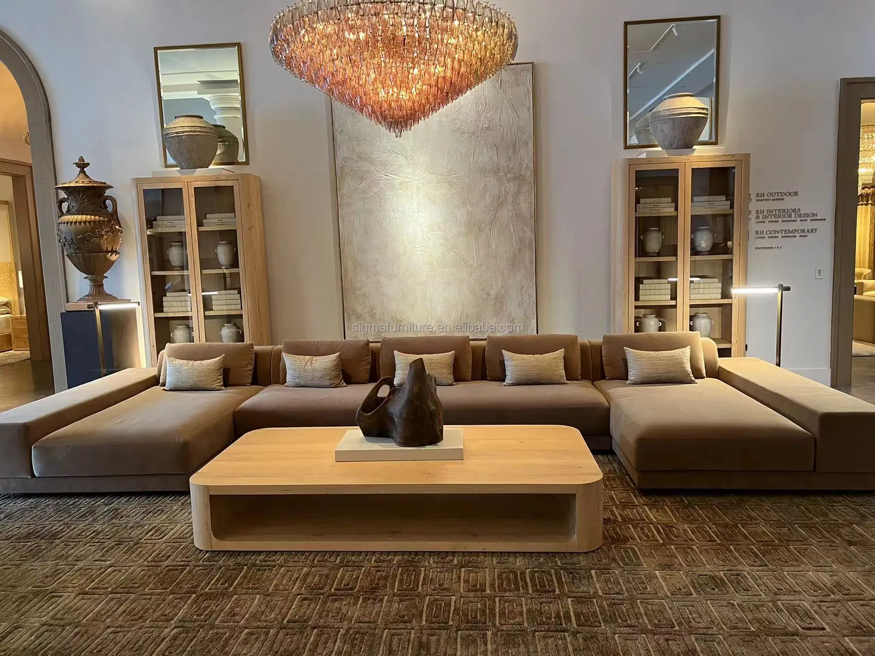 Customized color U Shape Sofa Set Indoor Living Room Furniture Sectional Couch Sofa Set