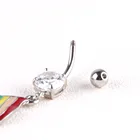 Rings Navel Ring Rainbow Flag Dangle Belly Rings Stainless Steel Colorful Navel Body Jewelry Navel Belly Button Ring