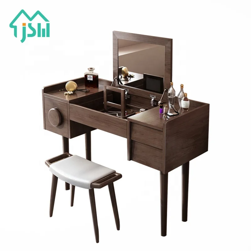 Jieshi Classic Design Coffee Color Rectangle Storage Bedroom Dressing Table Designs Modern