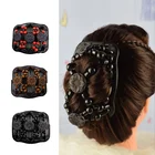 Wood Popular Magic Wood Beads Double Hair Comb Magic Hair Slide Combs