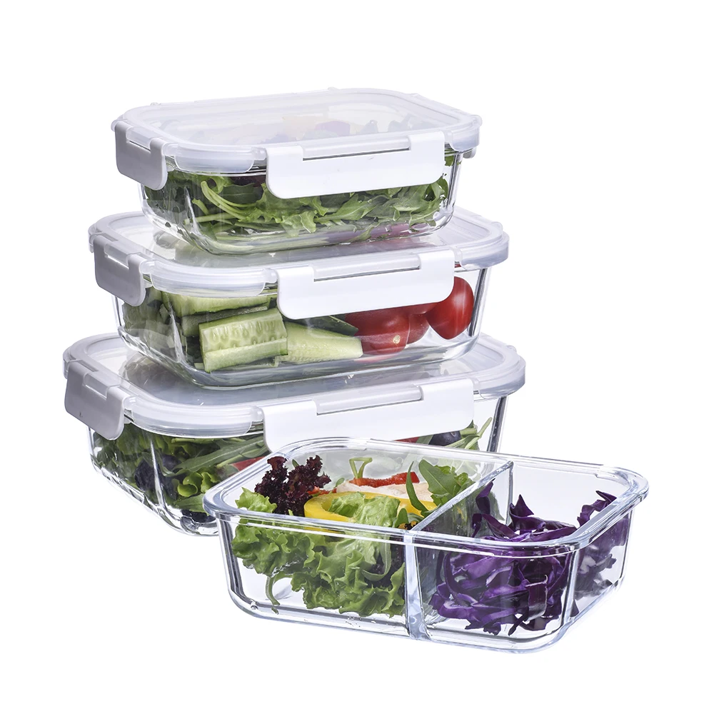 Manufacture glass food storage container Glass food storage container set Glass meal prep containers