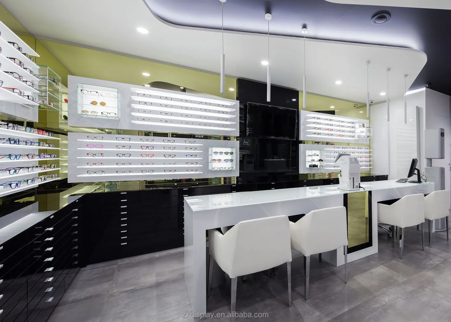 High End Optical Shop Fitting Store Fixtures Optical Display Cabinet