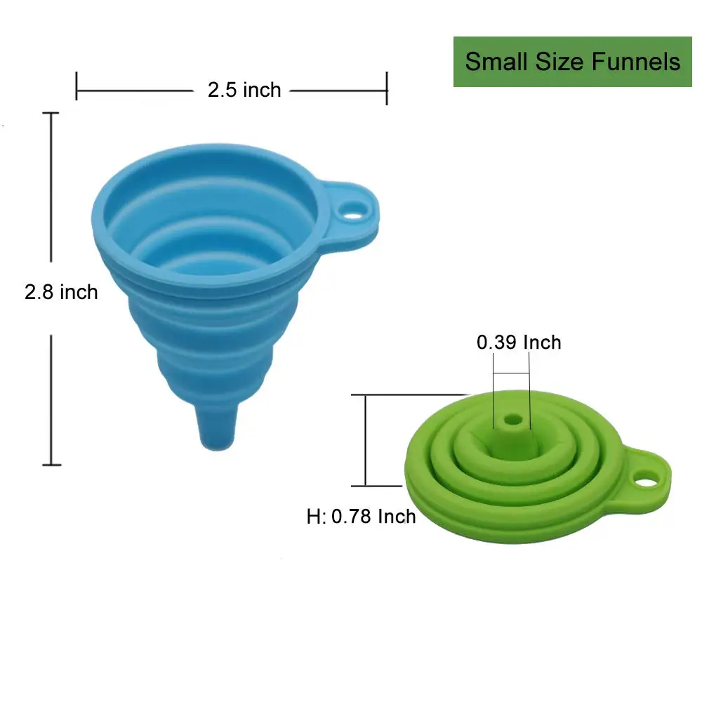 OEM & ODM Oil Funnel Set for Kitchen Customized Flexible Coffee Beer Drinking Funnel Wholesale Small Mini Silicone Funnel
