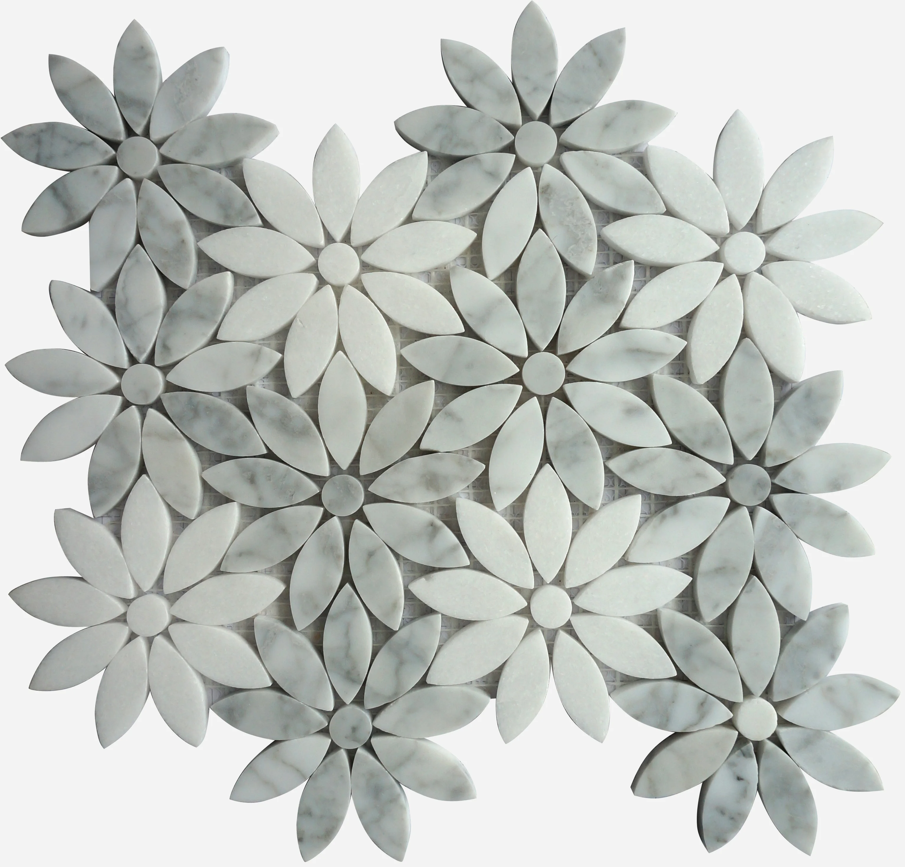Irregular shape grey color stone waterjet mosaic tile