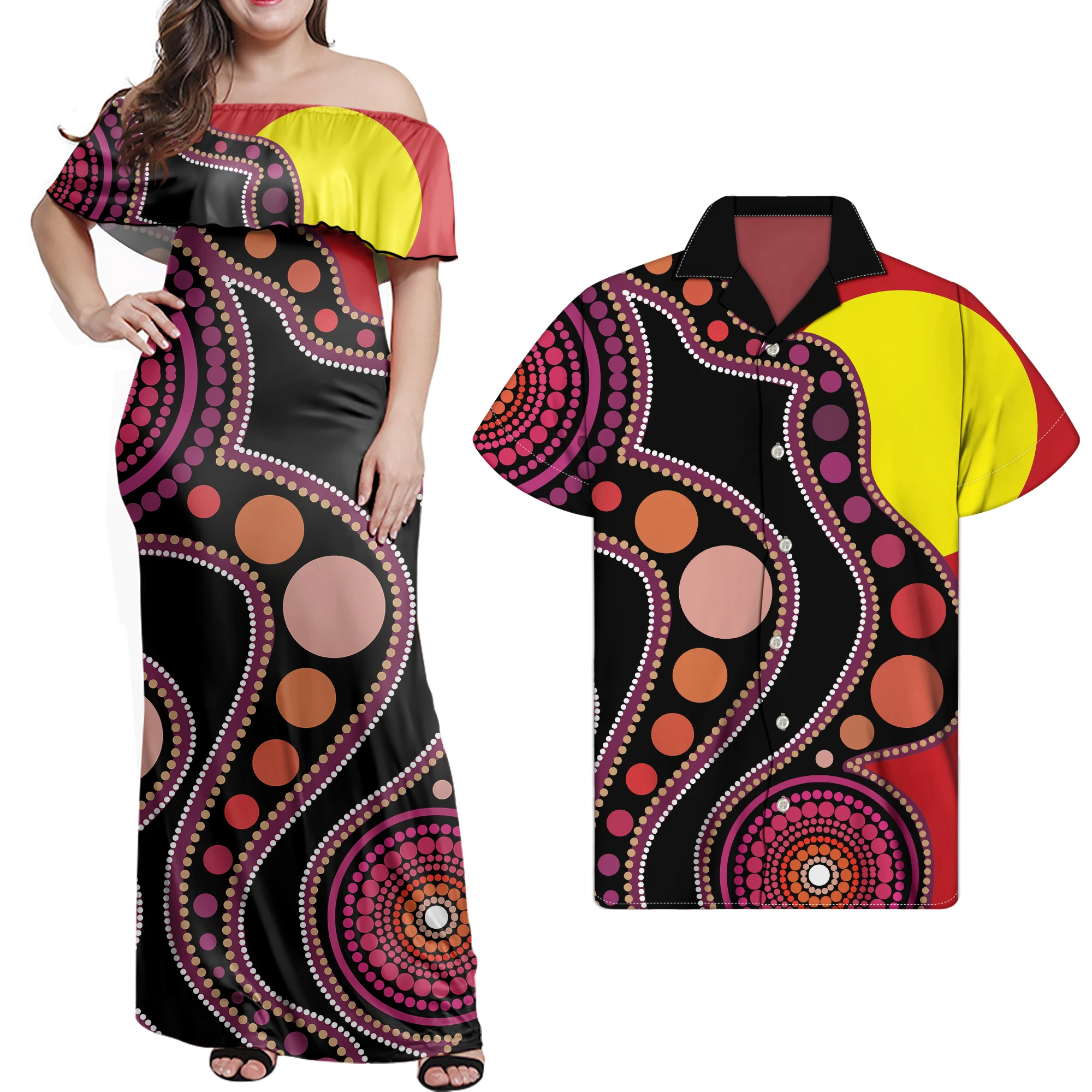 Aboriginal Australia Tribal Design Casual Women Off Shoulder Ruffle Dress \u0026  Shirt Couple Dresses Aboriginal Dot Vector Pattern - Buy Aboriginal  Australia,Aboriginal Dress \u0026 Skirts,Aboriginal Dot Vector Product on  Alibaba.com