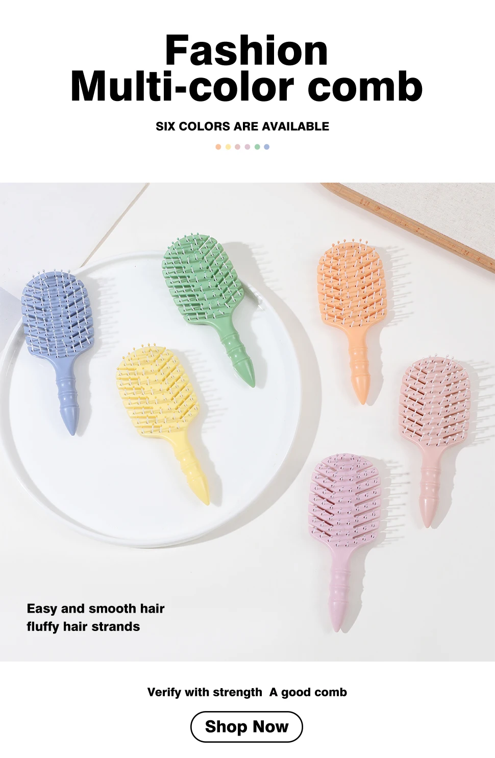 Portable Anti-Tangle Hair Comb for Kids with Dense Hair Eco-Friendly Soft Plastic Brush Nylon Paddle with Vent Feature factory
