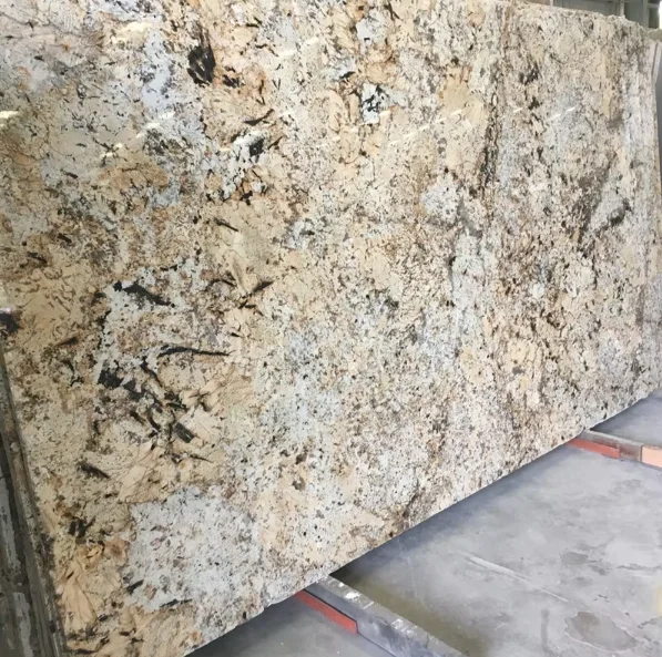 product kitchen island top european design polished big slab eco friendly exotic golden beige yellow granite for villa home interior-1